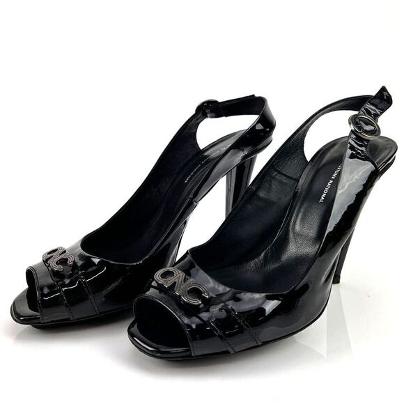 Pre-Loved C.N.C Costume National Women Black Heels Open Toe Sandals EU 39 - Picture 1 of 9